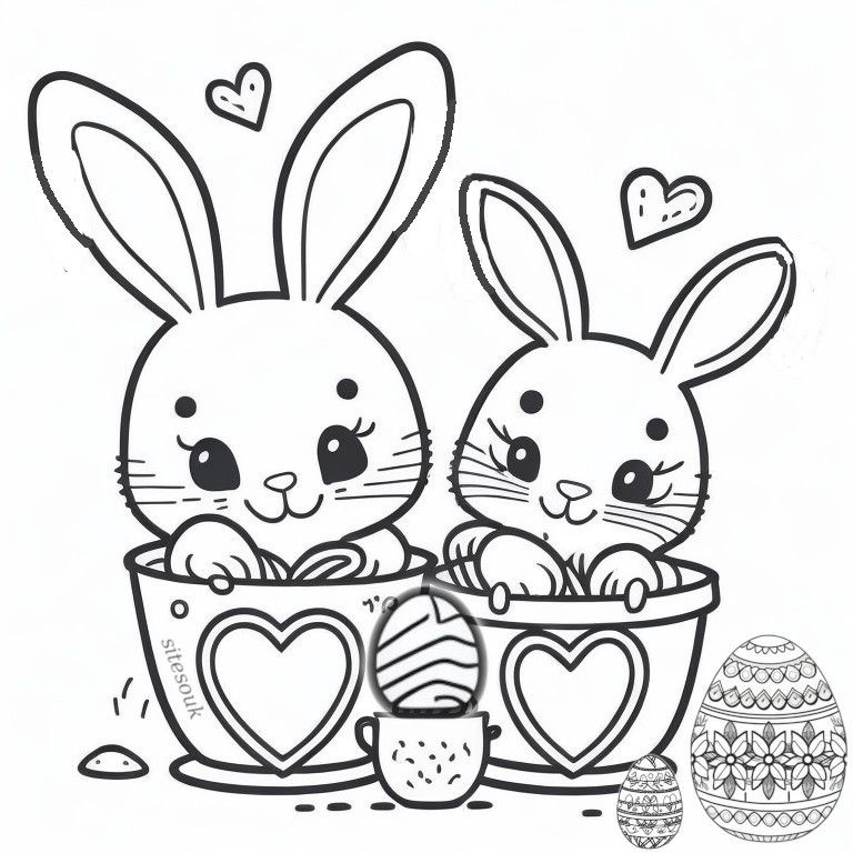 Free Download Easter Bunny Coloring Page