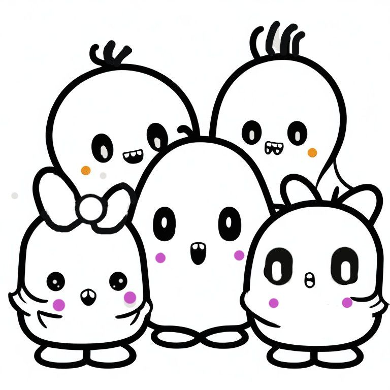 Halloween group-of-cute-ghosts