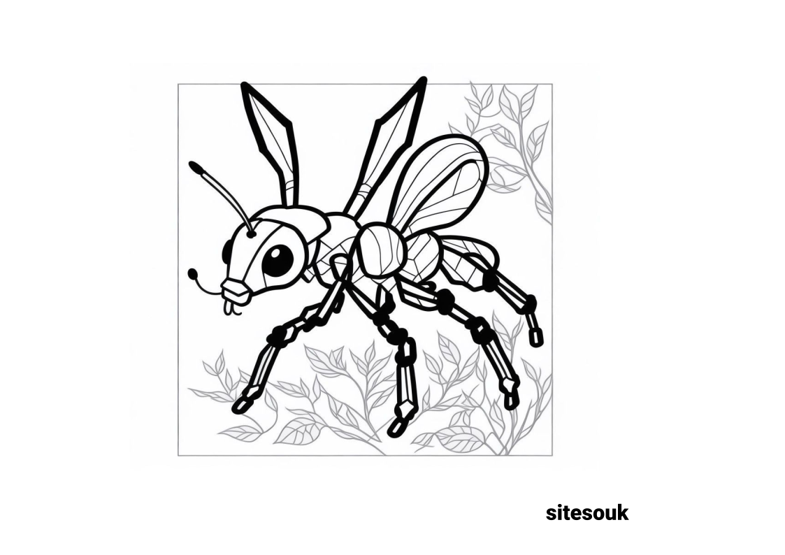Coloring Page Cute Ant