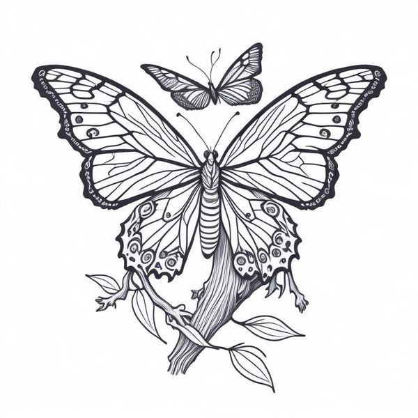 Coloring Page of Cute Butterfly