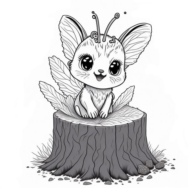 Coloring Page of Cute Baby Butterfly
