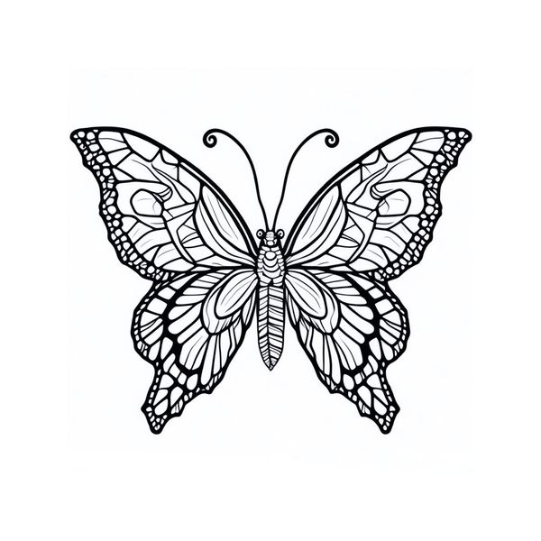 Coloring Page of Cute Butterfly
