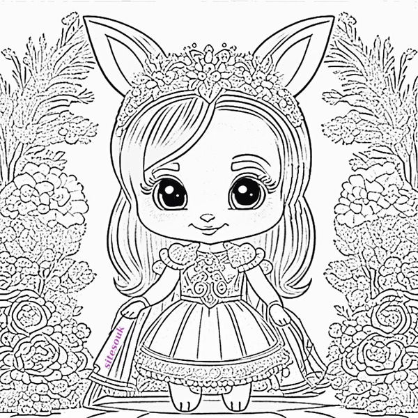 Bunny Princess Reflections: Paint the Easter Royalty in Tranquility