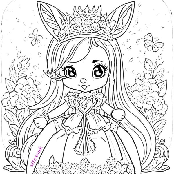 Charming Bunny Princess: Embellish with Colors Fit for Royalty