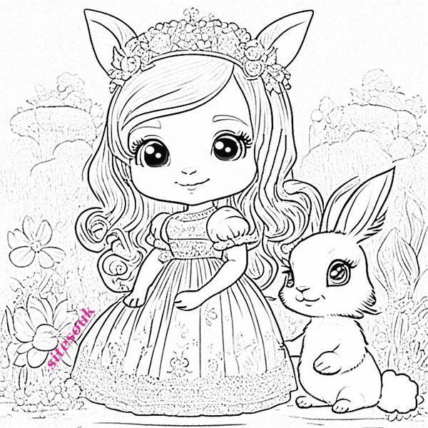Easter Bunny Princess Wonders: Coloring a Majestic Fairy Tale