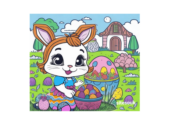 Easter Bunny : Coloring Book of cute Easter Bunnies in different Scenarios