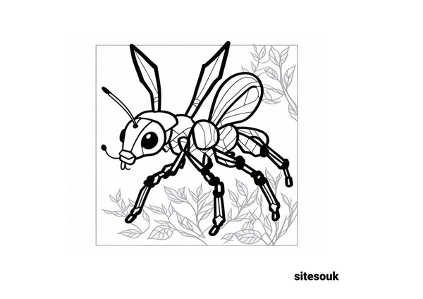 Coloring Page Cute Ant